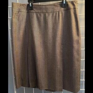 BROOKS BROTHERS Grey Plaid Wool Lined Skirt Sz 12